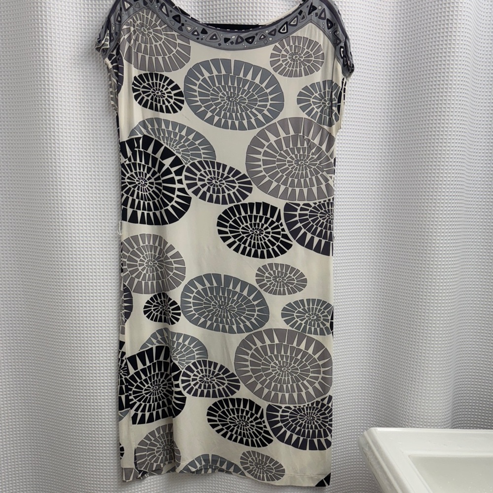 Audrey Black and Gray Geometric Dress